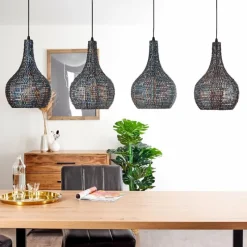 Lampes Vintages & Rétros-hofstein Suspension Seda Noir, 4 lumières