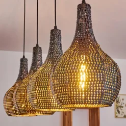 Lampes Vintages & Rétros-hofstein Suspension Seda Noir, 4 lumières