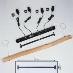 Lampes Vintages & Rétros-hofstein Suspension Seegaard Bois clair, Noir, 4 lumières