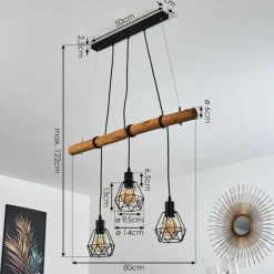 Luminaires Scandinaves-hofstein Suspension Seegaard Brun, 3 lumières