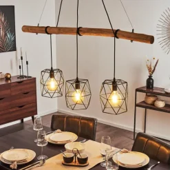 Lampes Vintages & Rétros-hofstein Suspension Seegaard Noir, 3 lumières