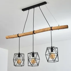Lampes Vintages & Rétros-hofstein Suspension Seegaard Noir, 3 lumières