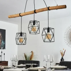 Lampes Vintages & Rétros-hofstein Suspension Seegaard Noir, 3 lumières