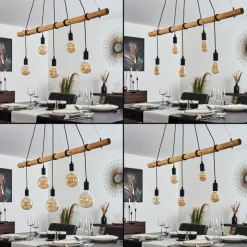 Lampes Vintages & Rétros-hofstein Suspension Seegaard Noir, 5 lumières