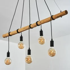 Lampes Vintages & Rétros-hofstein Suspension Seegaard Noir, 5 lumières