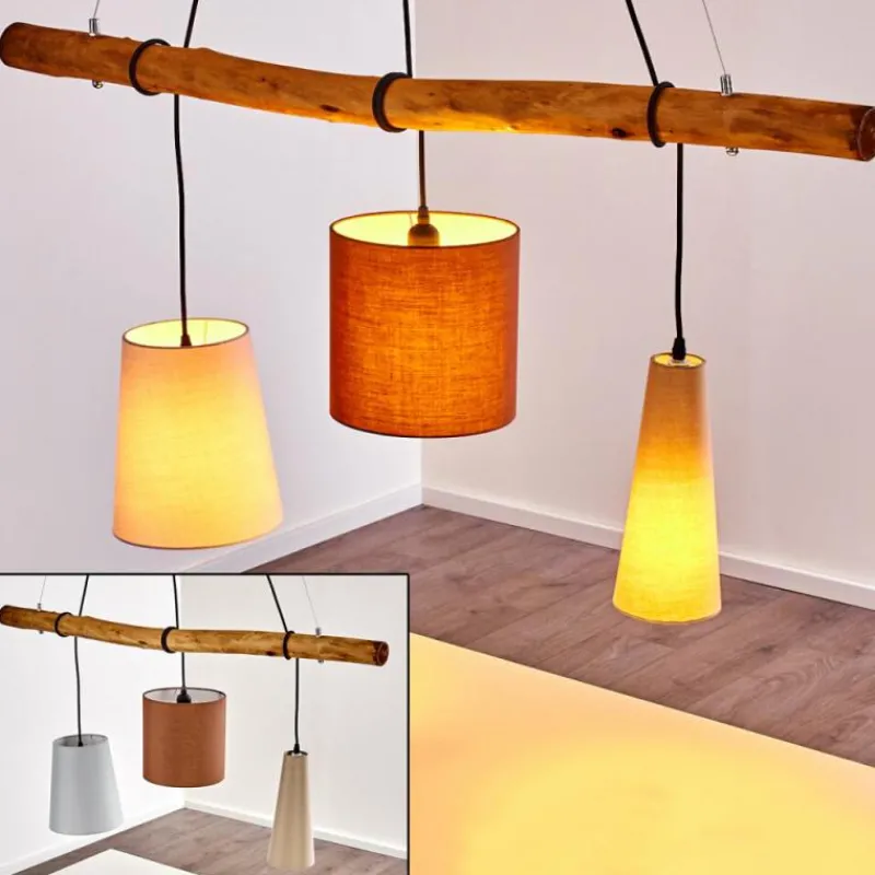 Lampes En Tissu-hofstein Suspension Seegaard Noir, 3 lumières
