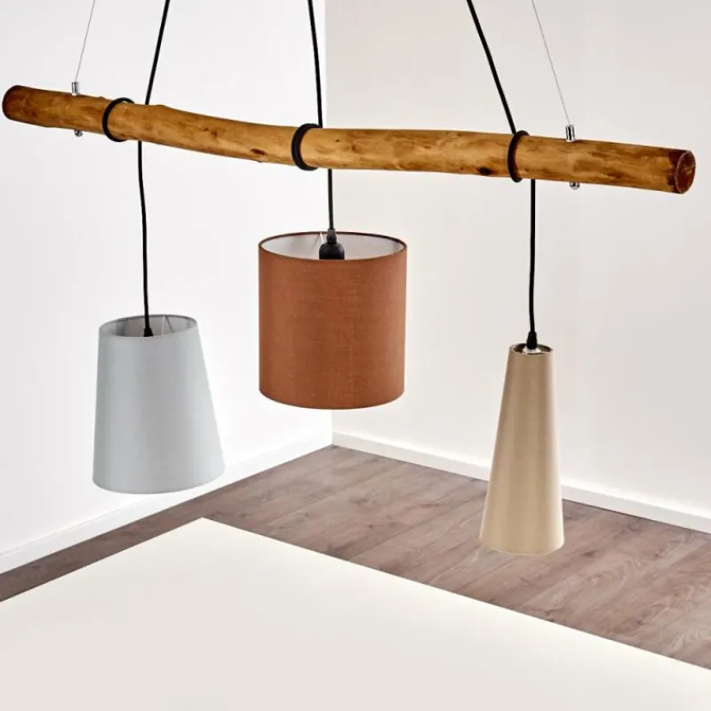 Lampes En Tissu-hofstein Suspension Seegaard Noir, 3 lumières