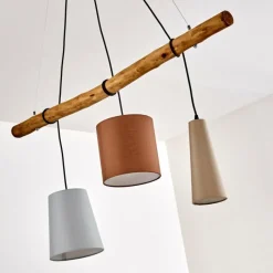 Lampes En Tissu-hofstein Suspension Seegaard Noir, 3 lumières