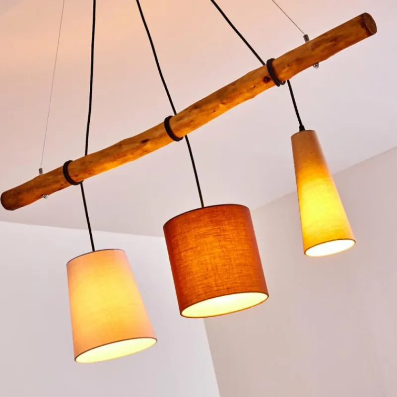 Lampes En Tissu-hofstein Suspension Seegaard Noir, 3 lumières