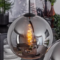 Suspension Verre Fumé-hofstein Suspension Semrong Noir, 3 lumières