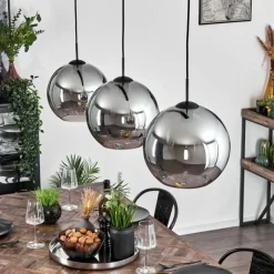 Suspension Verre Fumé-hofstein Suspension Semrong Noir, 3 lumières