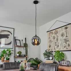 Suspension Verre Fumé-hofstein Suspension Sernf Noir, 1 lumière