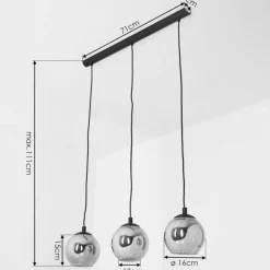 hofstein Suspension Sernf Noir, 3 lumières