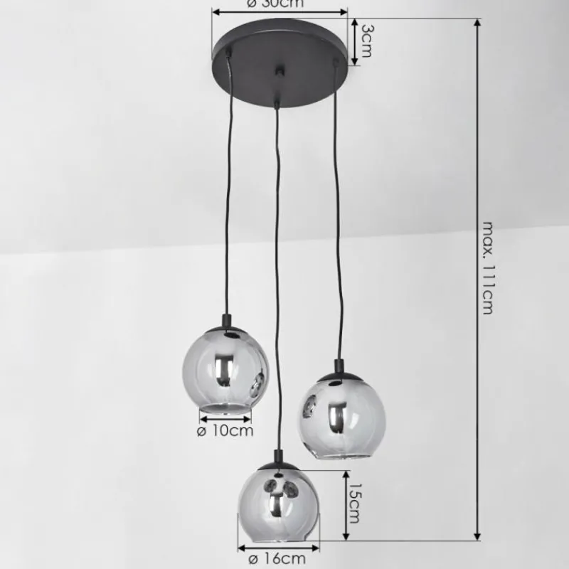 hofstein Suspension Sernf Noir, 3 lumières