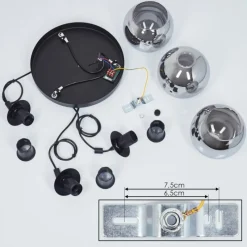 hofstein Suspension Sernf Noir, 3 lumières