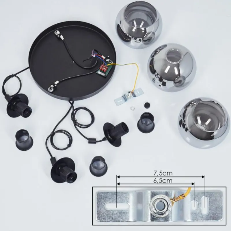 hofstein Suspension Sernf Noir, 3 lumières