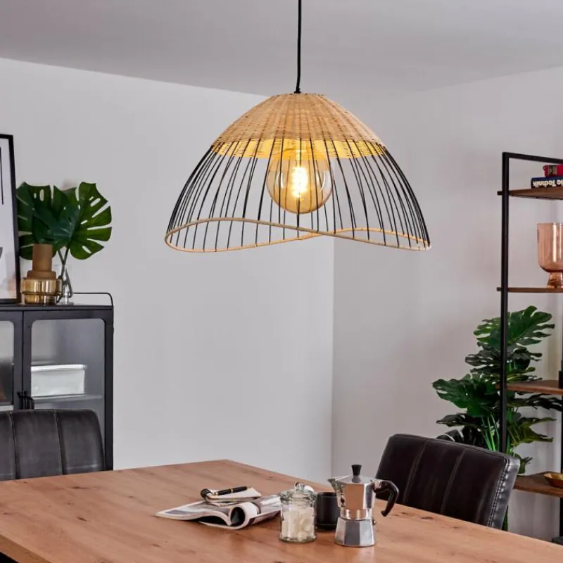 Style Boho-Chic-hofstein Suspension Shalo Noir, 1 lumière