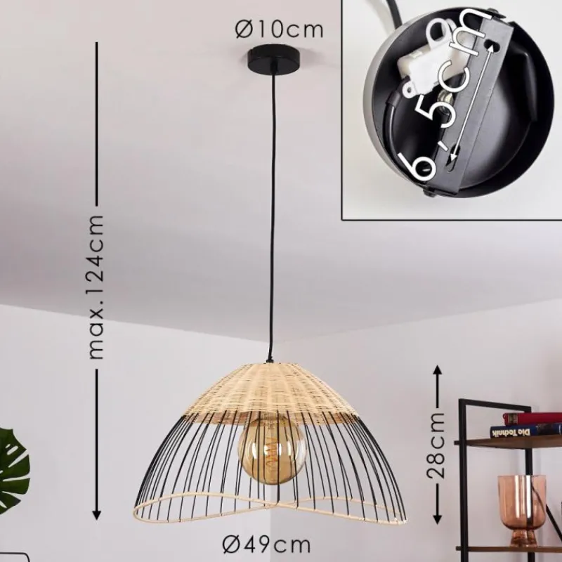 Style Boho-Chic-hofstein Suspension Shalo Noir, 1 lumière