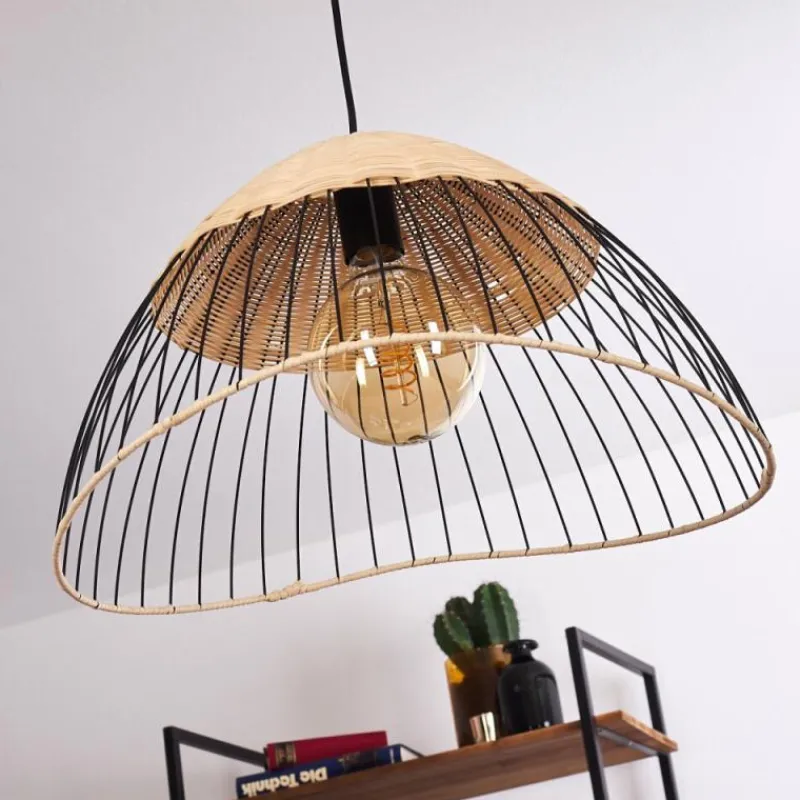 Style Boho-Chic-hofstein Suspension Shalo Noir, 1 lumière