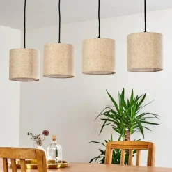 Lampes En Tissu-hofstein Suspension Shiburg Bois clair, 4 lumières