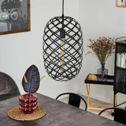 Lampes Vintages & Rétros-hofstein Suspension Shupá Noir, 1 lumière