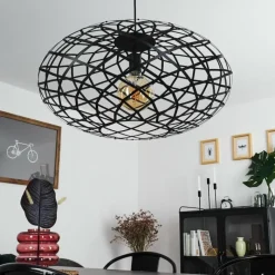 Lampes Vintages & Rétros-hofstein Suspension Shupá Noir, 1 lumière