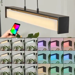 hofstein Suspension Siders LED Noir, 1 lumière, Changeur de couleurs