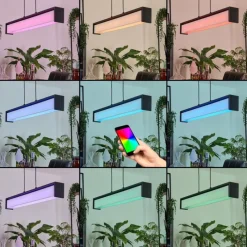 hofstein Suspension Siders LED Noir, 1 lumière, Changeur de couleurs