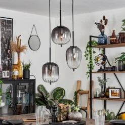 hofstein Suspension Skiatook Noir, 3 lumières