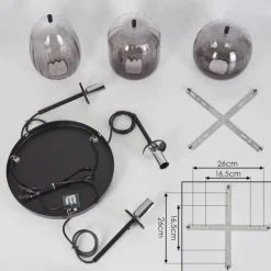 hofstein Suspension Skiatook Noir, 3 lumières