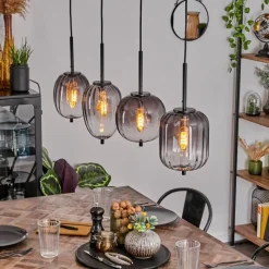 hofstein Suspension Skiatook Noir, 4 lumières