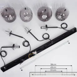 hofstein Suspension Skiatook Noir, 4 lumières