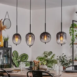 hofstein Suspension Skiatook Noir, 4 lumières