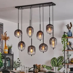 hofstein Suspension Skiatook Noir, 8 lumières