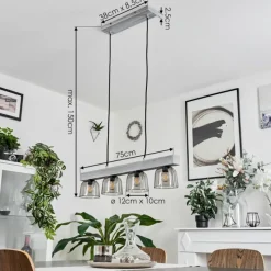 hofstein Suspension Skovde Argenté, 4 lumières