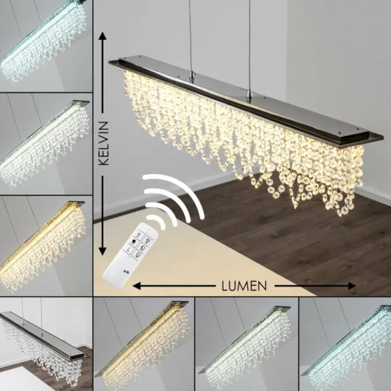 hofstein Suspension Slidre LED Chrome, 1 lumière, Télécommandes