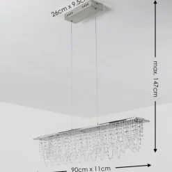 hofstein Suspension Slidre LED Chrome, 1 lumière, Télécommandes