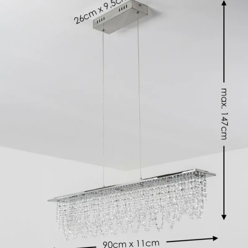 hofstein Suspension Slidre LED Chrome, 1 lumière, Télécommandes