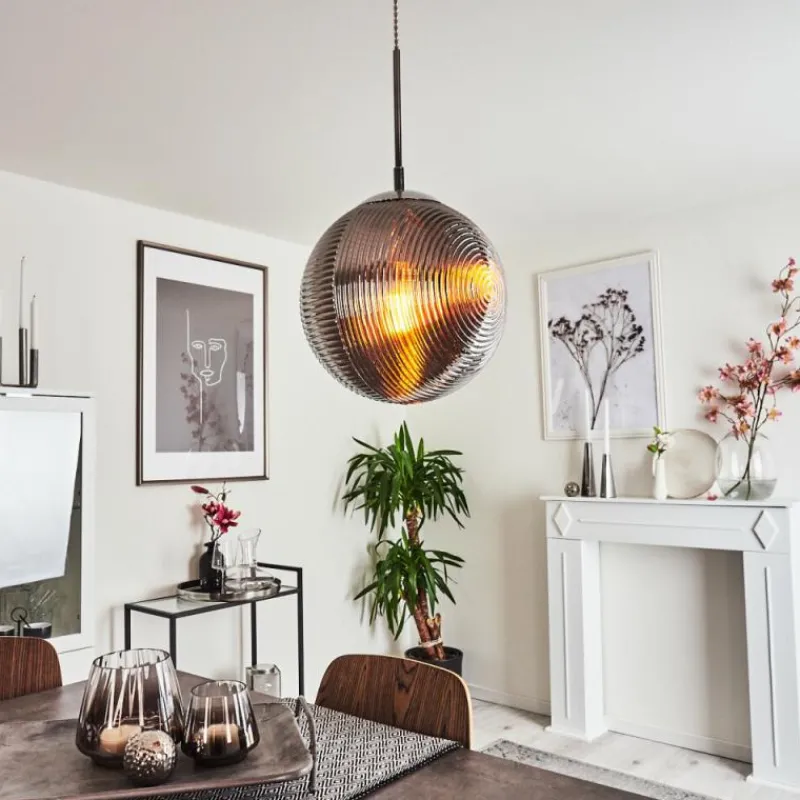 Suspension Verre Fumé-hofstein Suspension Sénal Chrome, 1 lumière