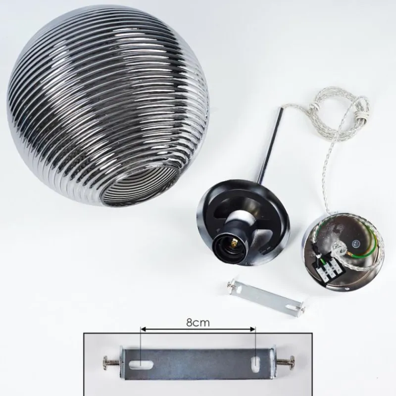 Suspension Verre Fumé-hofstein Suspension Sénal Chrome, 1 lumière