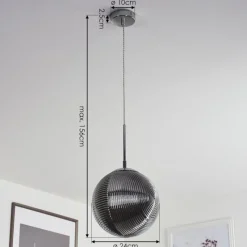 Suspension Verre Fumé-hofstein Suspension Sénal Chrome, 1 lumière