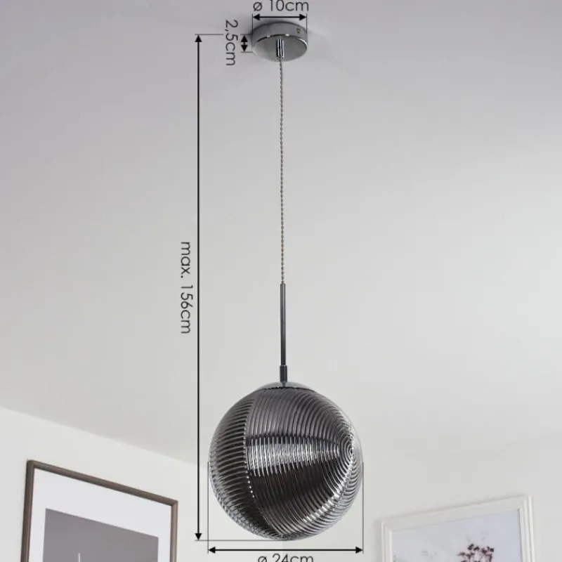 Suspension Verre Fumé-hofstein Suspension Sénal Chrome, 1 lumière