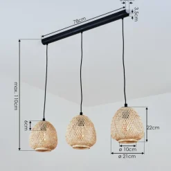 Style Boho-Chic-hofstein Suspension Solera Noir, 3 lumières