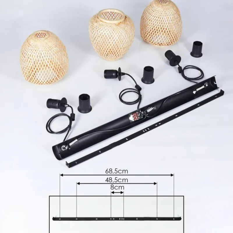Style Boho-Chic-hofstein Suspension Solera Noir, 3 lumières