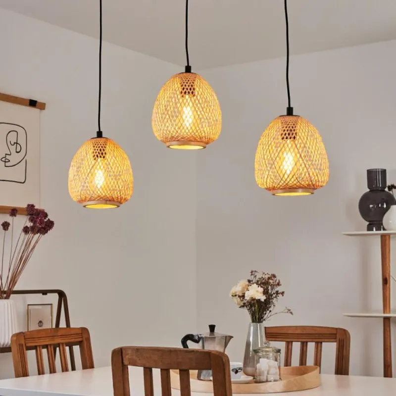 Style Boho-Chic-hofstein Suspension Solera Noir, 3 lumières