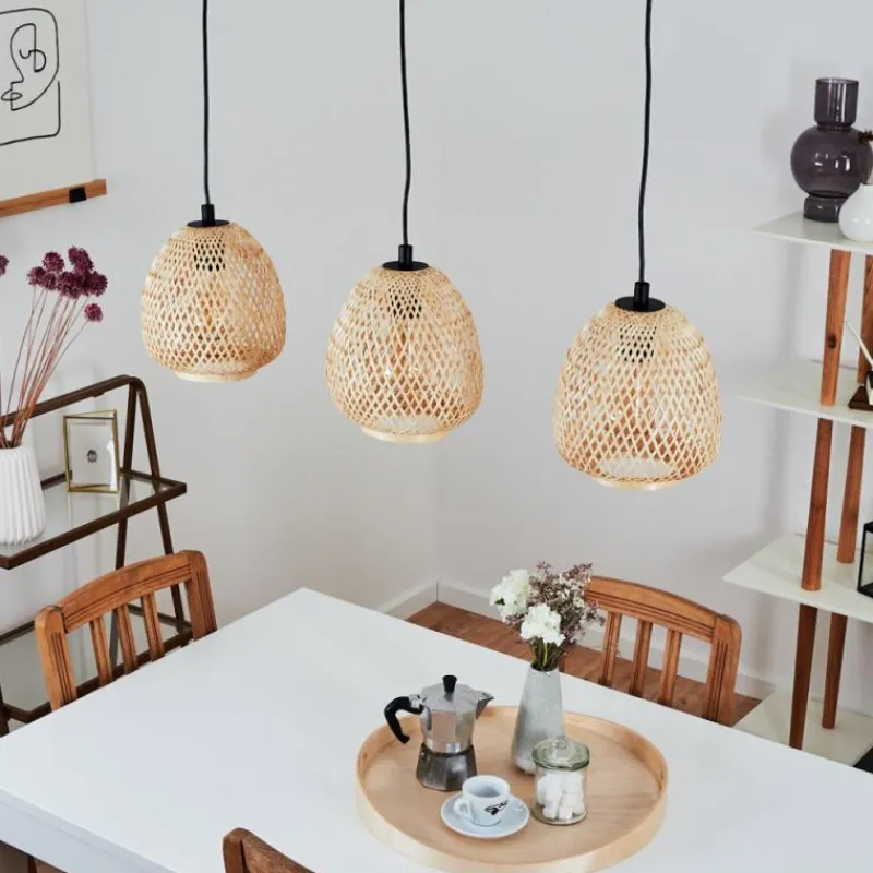 Style Boho-Chic-hofstein Suspension Solera Noir, 3 lumières