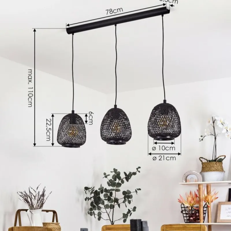 hofstein Suspension Solera Noir, 3 lumières