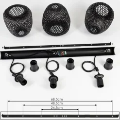 hofstein Suspension Solera Noir, 3 lumières