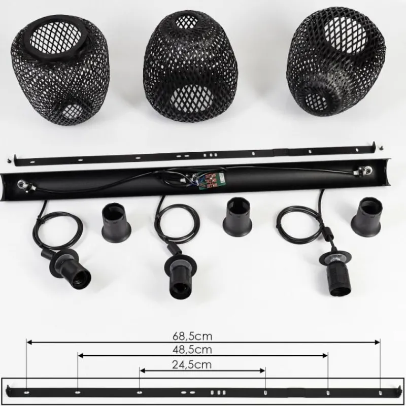 hofstein Suspension Solera Noir, 3 lumières