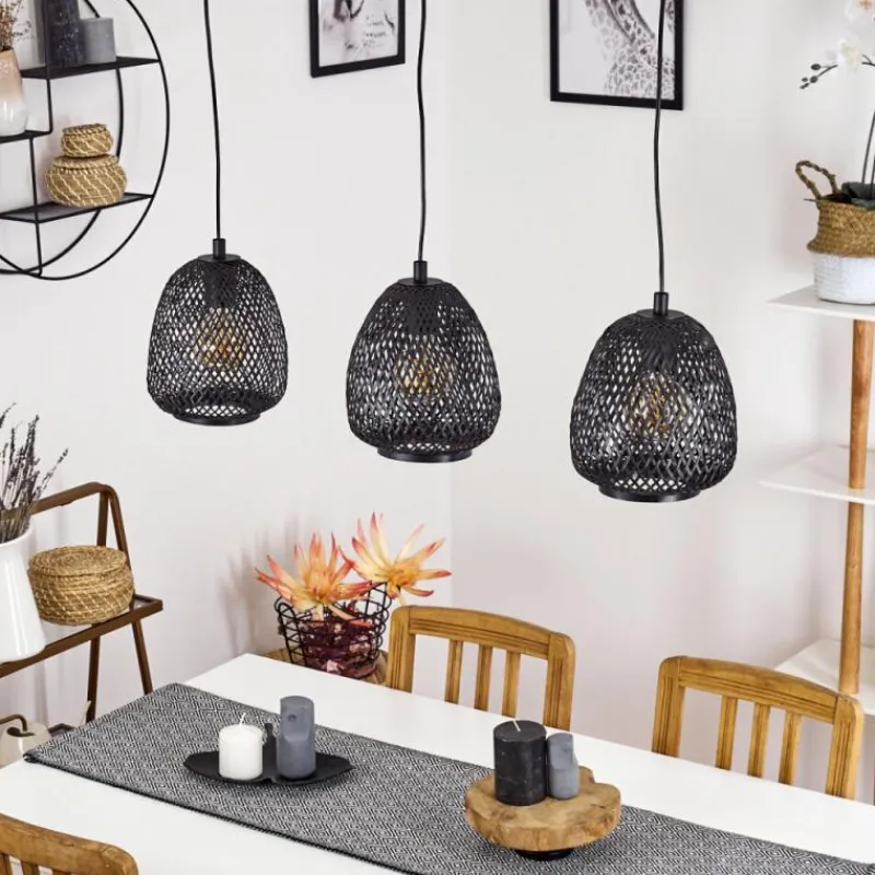 hofstein Suspension Solera Noir, 3 lumières